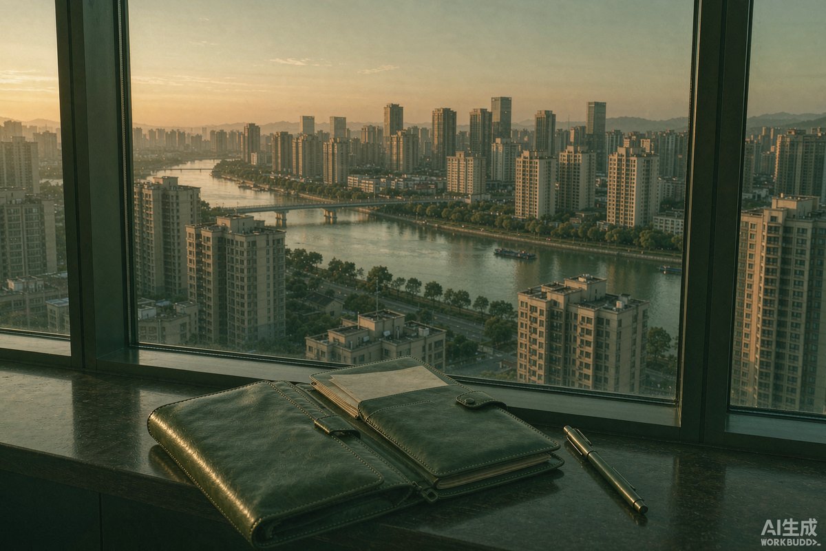 City horizon at golden light used in exit-path reviews